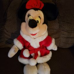 Disney Plush Minnie Mouse As Mrs, Claus 