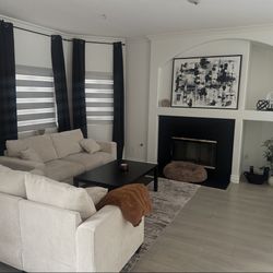 Beige Ivory Loveseat Sofa Couch 