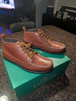 Eastland Seneca 7785-04D Moc Toe Chukka Boot Brown Tan Black Leather Sz 11.5