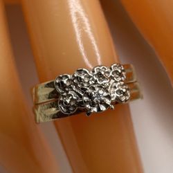 14K Fancy Wedding Ring With Diamond Size:6