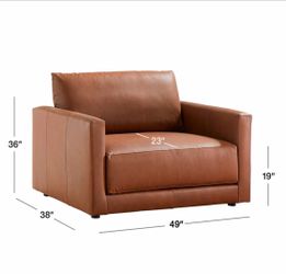 Crate & Barrel Gather leather chair and a half