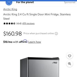 New Arctic King 2.4 Cu Ft Mini fridge / Refrigerator 