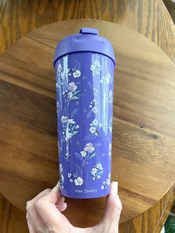 Vera Bradley “Wild Roses” Travel Mug - Purple - Tumbler - Insulated Mug