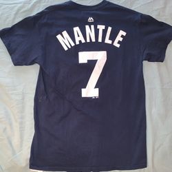 Mickey Mantle #7 New York Yankees MLB Majestic Shirt; Men’s Medium