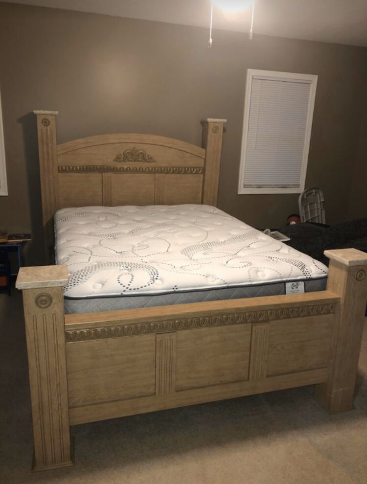 Queen Bed with frame, headboard and footboard, no mattress