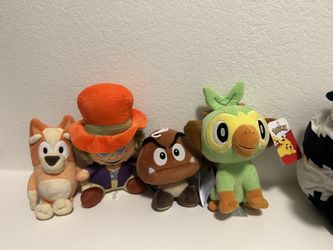 Plush Stuffed Animals – Pokémon, Mario, Other Assorted – $5 Each