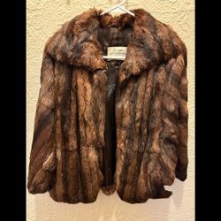 brown women’s fur cape coat