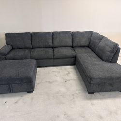 3pc Sofa sectional With Over-Sized Ottoman