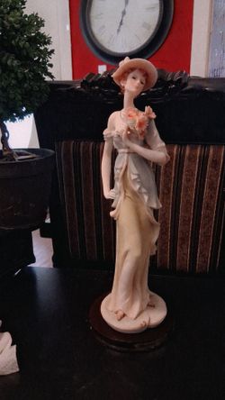 Victorian Lady Figurine with Flowers