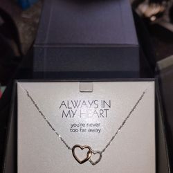 Double Heart Pendant Necklace