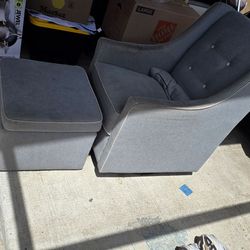 Fabric rocking chair with storage ottoman footrest