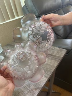 Pink Glass fruit bowls