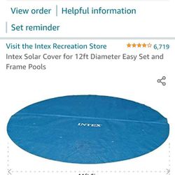 Intex 12ft Round Solar Pool Cover For Above Ground Pool