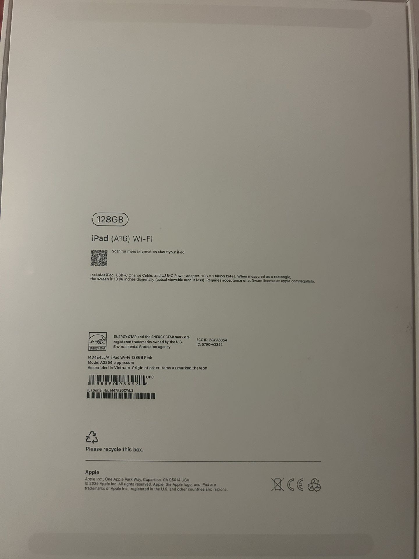 Pink apple iPad 16