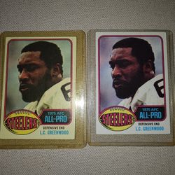 2 1976 Topps Football Cards L.C.Greenwood