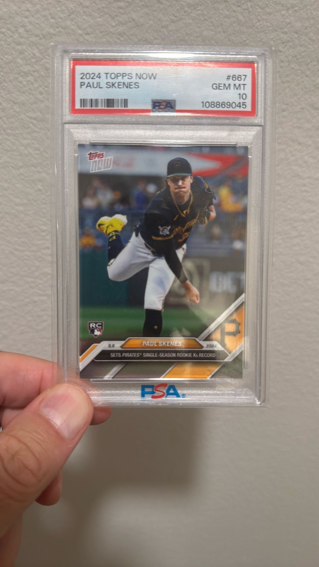 2024 TOPPS NOW PAUL SKENES RC PSA 10🔥