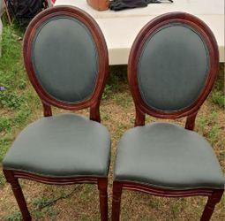 Elegant Green Upholstered Dining Chairs