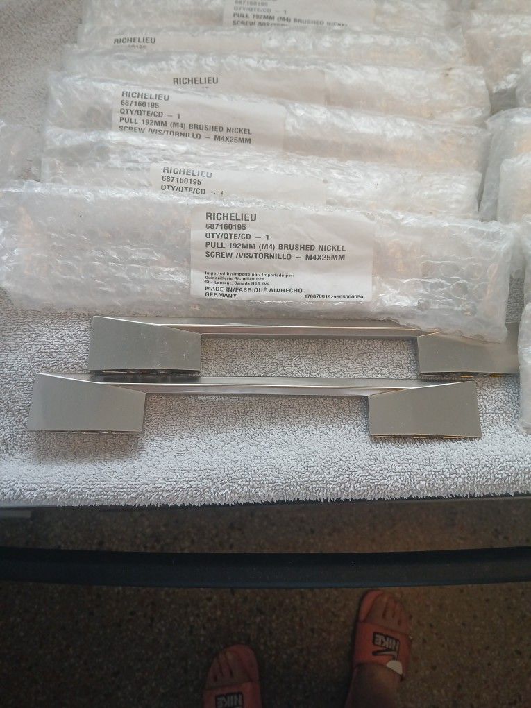 NEW 15 RIECHELIEU CABINET PULL HANDLES, NICKEL, #(contact info removed)95, MADE IN GERMANY