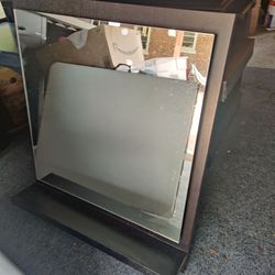 Large Wall Mirror with Dark Wood Frame