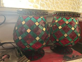 Stained Glass Candle Holders
