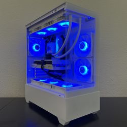 ULTRA FAST Liquid Cooled Whiteout Gaming PC Computer (i5-12600KF = i9 10900, RX 9060 XT = RTX 5060 Ti, 16GB RAM, 1TB NVMe)