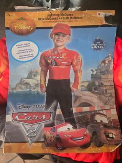 Disney Cars Lightning McQueen Muscle Costume Size 7-8 medium New Child Boys