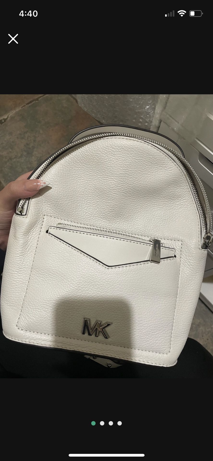 Michael Kors Convertible Optic White Backpack display picture 2