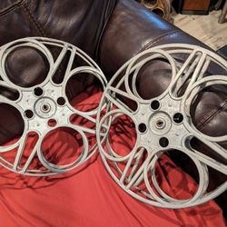 2) Vintage 35mm Film Reel Goldberg Reels Cinema Movie Room Prop Decoration