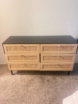 Modern Boho Bedroom Set – Dresser, 2 Nightstands & 2 Lamps