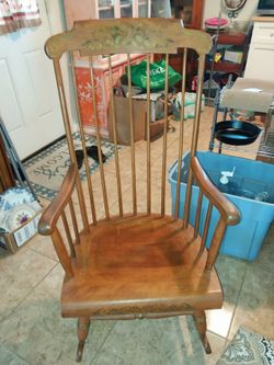 Vintage Nickols and Stone Windsor Boston Rocker Rocking Chair