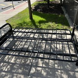 Black Metal Futon Frame full size Bed 