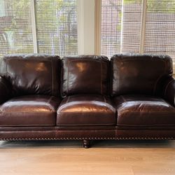 Dark Brown Faux Leather Sofa - Larkinhurst Sofa