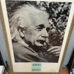 Albert Einstein Vintage Poster And Frame 36 In Classic