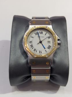18k Gold Cartier Santos Octagon 31mm Watch