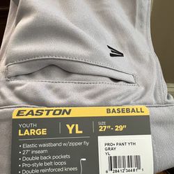 Easton Baseball Pant Grey Youth Large 