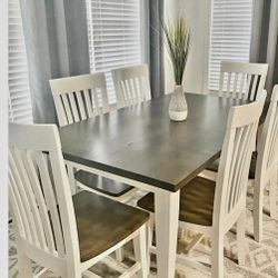 Farmhouse Rustic Dining Table 6 Seater Set Like New