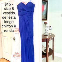 Gorgeous Strapless Royal Blue Formal Dress Size M - 8  