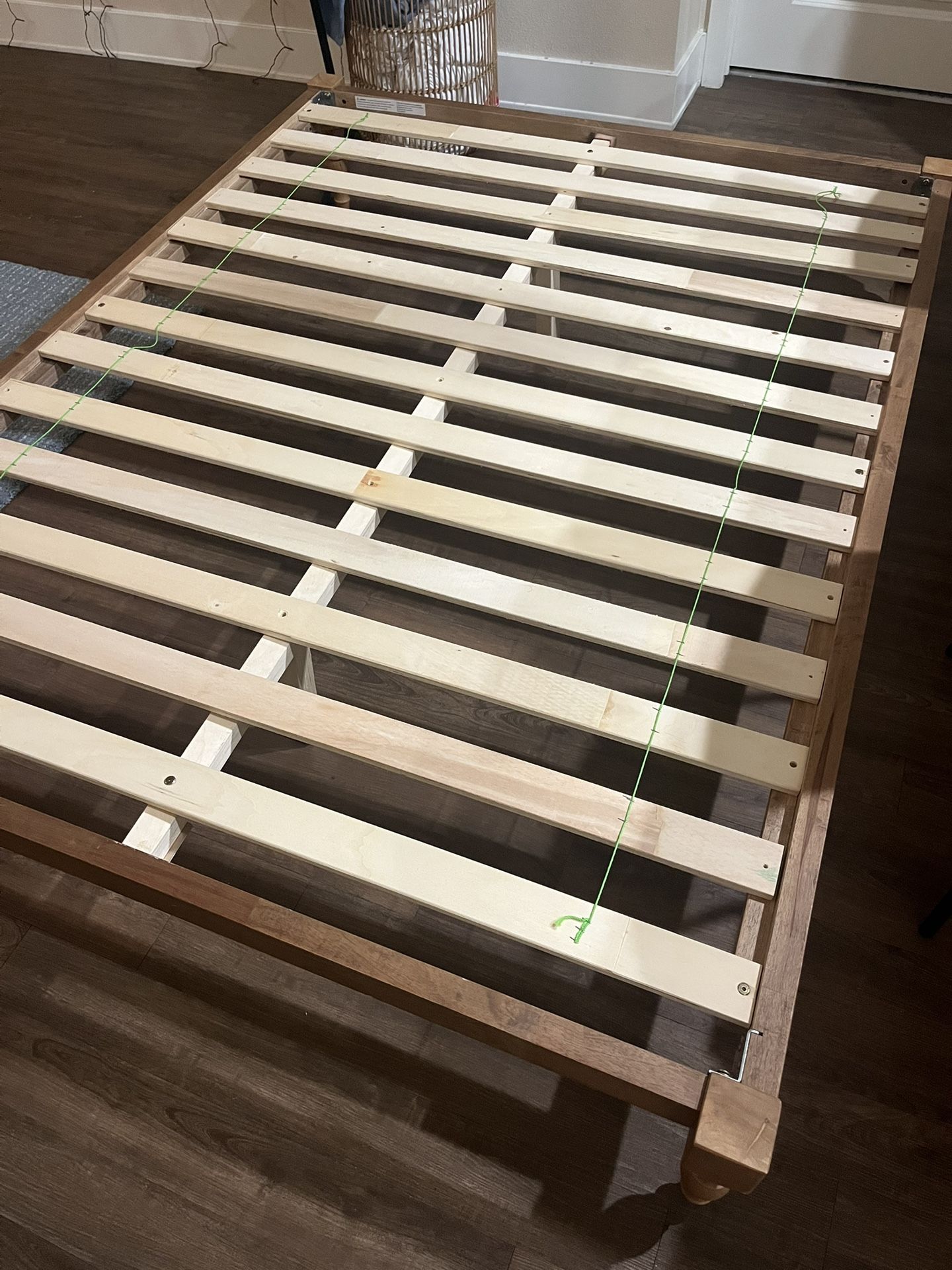 Full sized wood bed frame