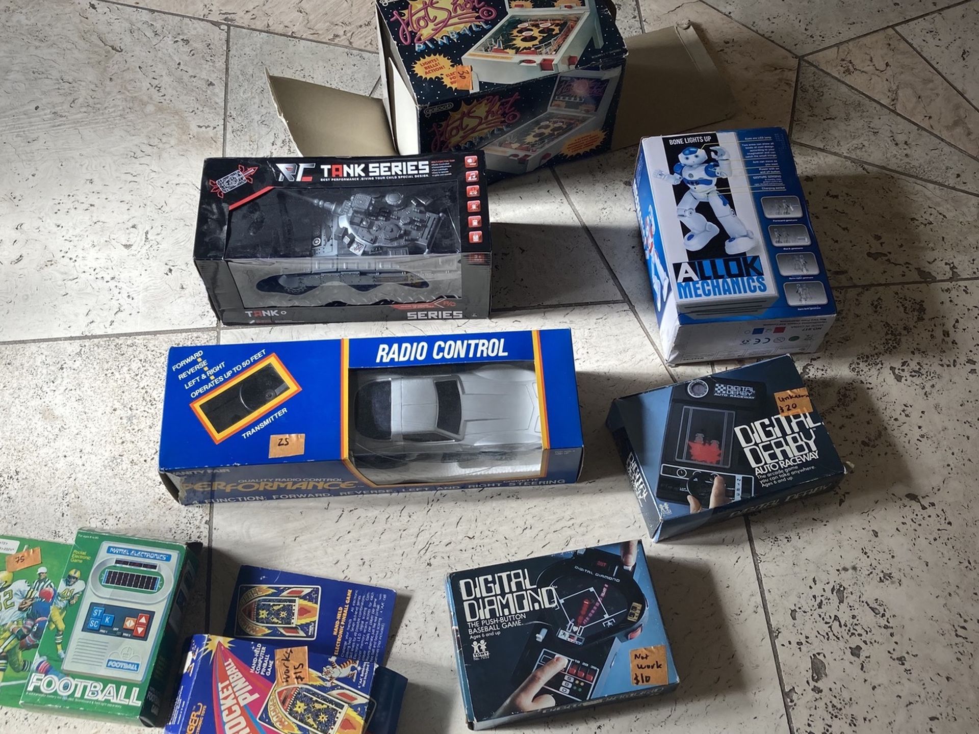 Large collection lot of vintage toys Hand held electronic games football etc most are late 1970s