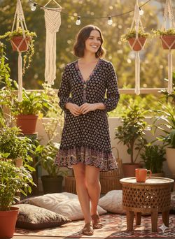 🌸 H&M Boho Print Mini Dress - Size Medium (M) - Price Reduced! ✂️