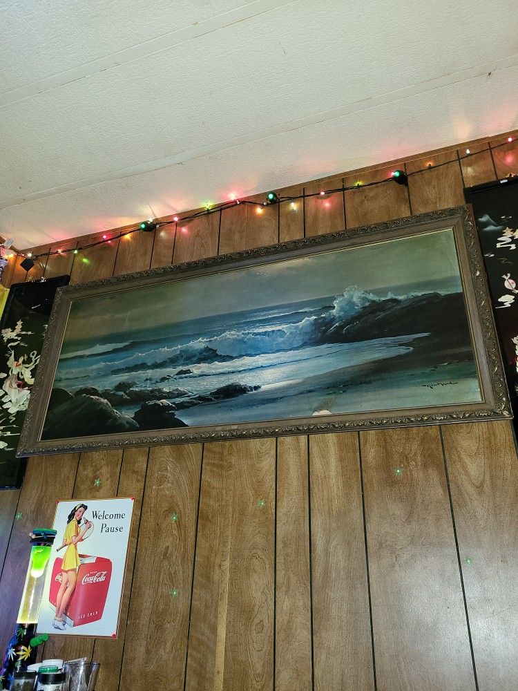 1950s Painting Robert Wood ( Golden Surf)