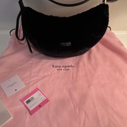 NEW Kate spade Black Faux Fur Bag