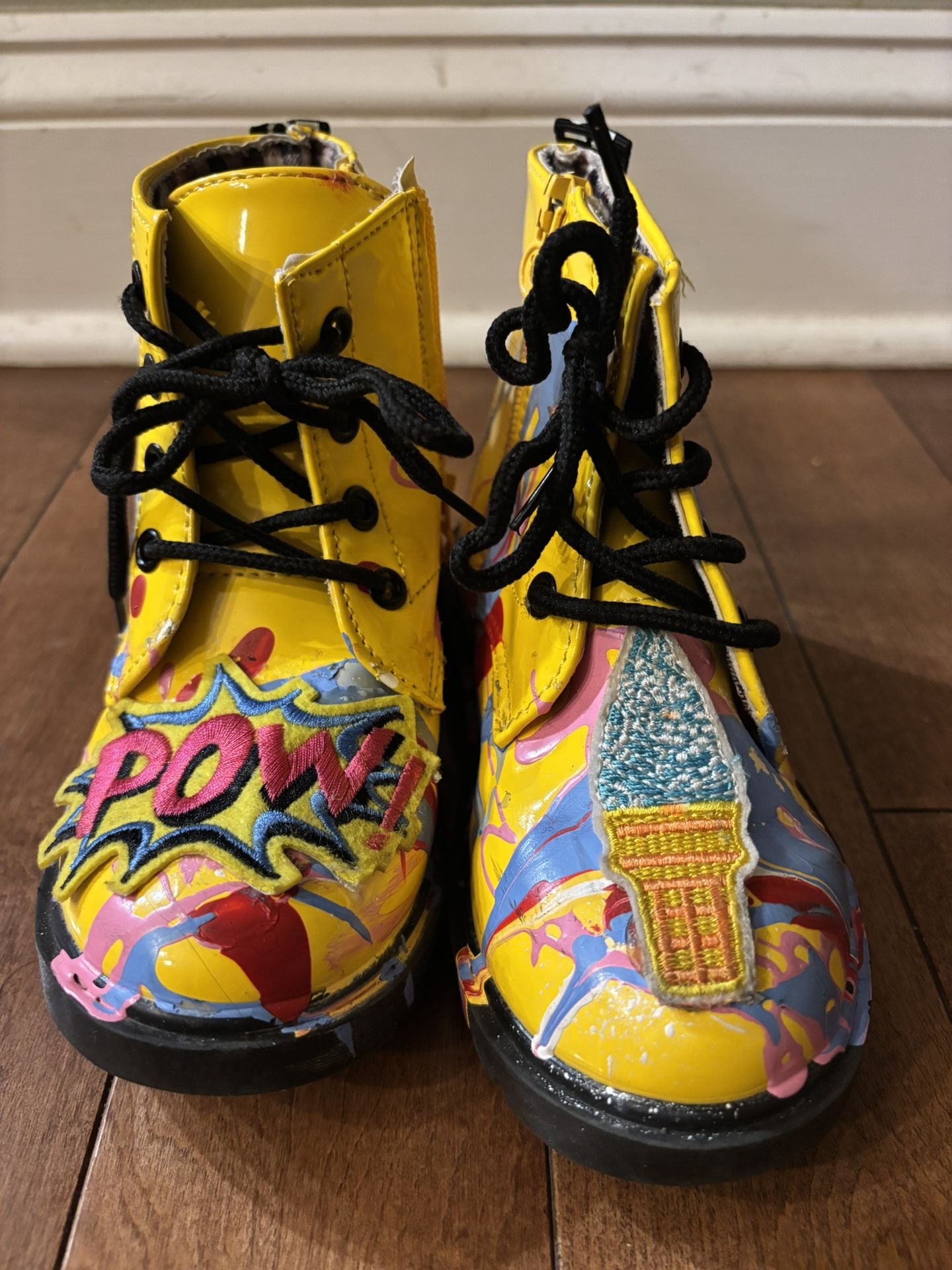 Colorful Kids Boots with Comic Design