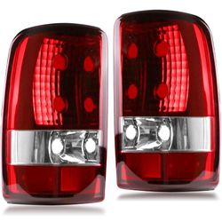 Nakuuly Tail Light Compatible With 2000-2006 Chevy Suburban 1 Tahoe GMC Yukon XL Denali Driver and Passenger Side Taillights Red Clear Rear Br