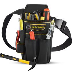 Tool Belt Bag, Includes Small Tool Pouch, Electrician and Carpenter Tool Pouch with Belt Clip
