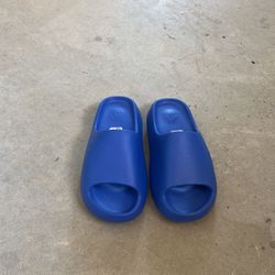 Blue Adidas Slides