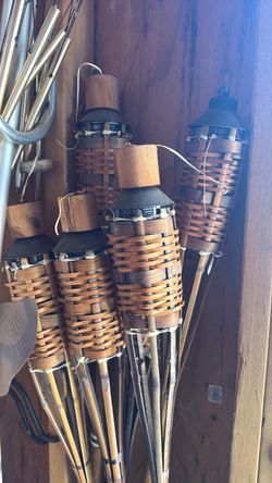 Bamboo Tiki Torches Set of 6