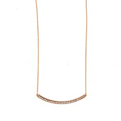 18k/14k Rose Gold Curve Diamond Bar Necklace
