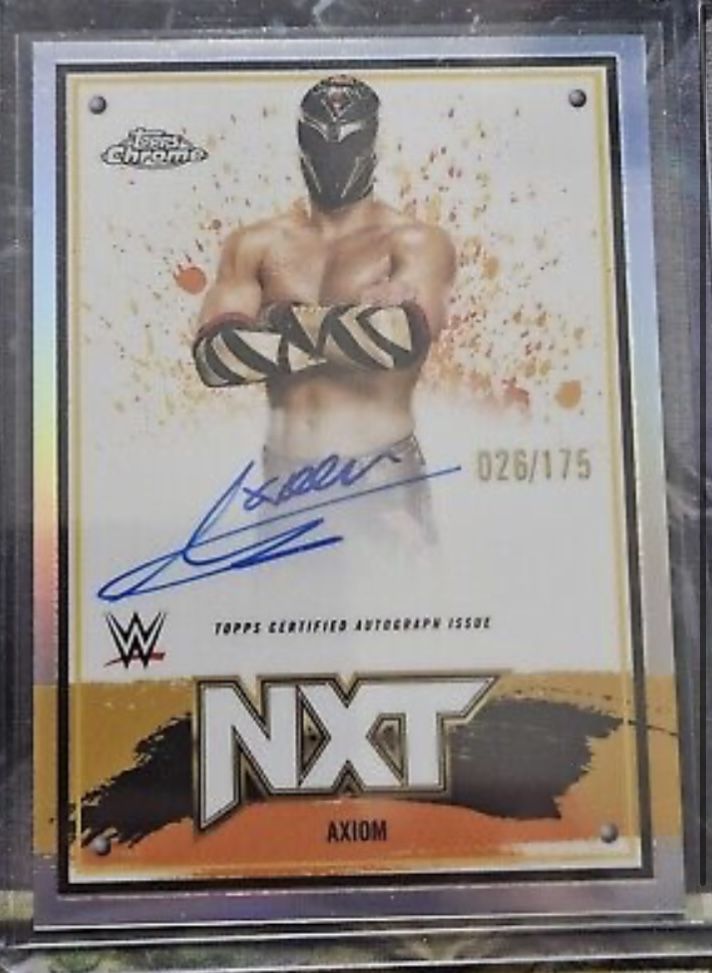 Axiom One Of Top Tag Team Stars Wwe Topps Chrome 2025 Rookie auto And Refractor 
