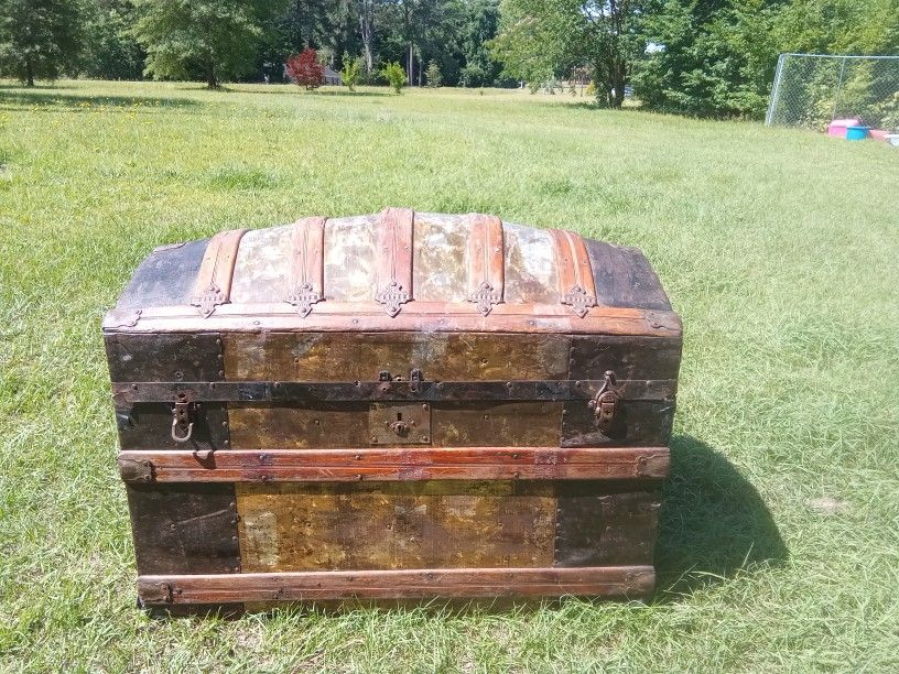 Antique Camelback Trunk